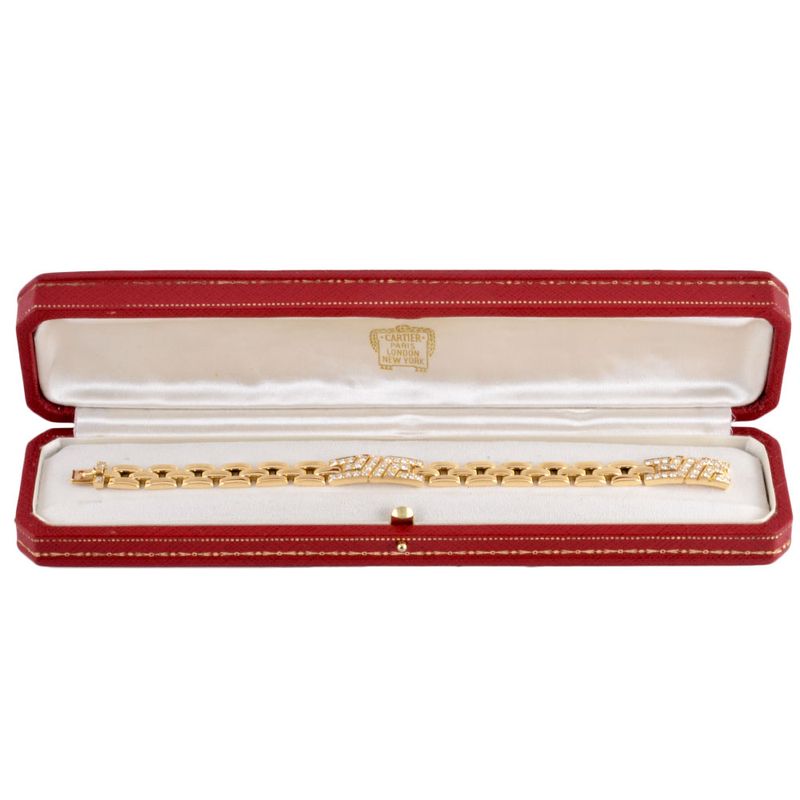 Cartier Maillon Panthère Bracelet 18K Yellow Gold 354g 3 Rows Yellow Gold With