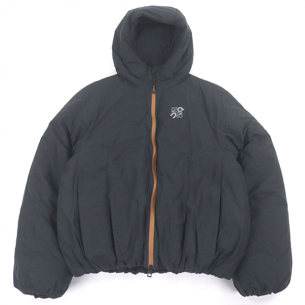 Loewe on Logo Hooded Puffer Jacket Black