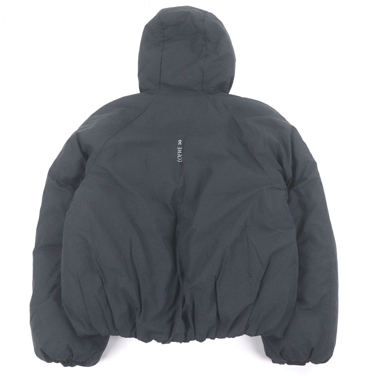 Loewe on Logo Hooded Puffer Jacket Black — view 4