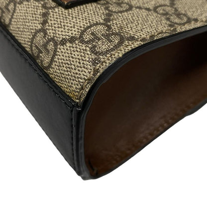 Gucci Shoulder Bag Padlock GG Small 409487 Black X Brown X Multi Chain Shoulder