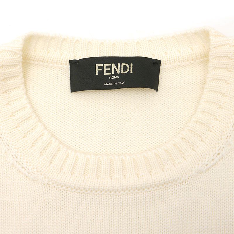Fendi Wool Sweater Knit White Karl Lagerfeld Collaboration