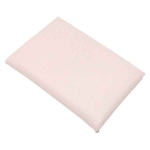 Hermes Card Case Calvi Evercolor Mauve Pale Silver Hardware U Engraved [box