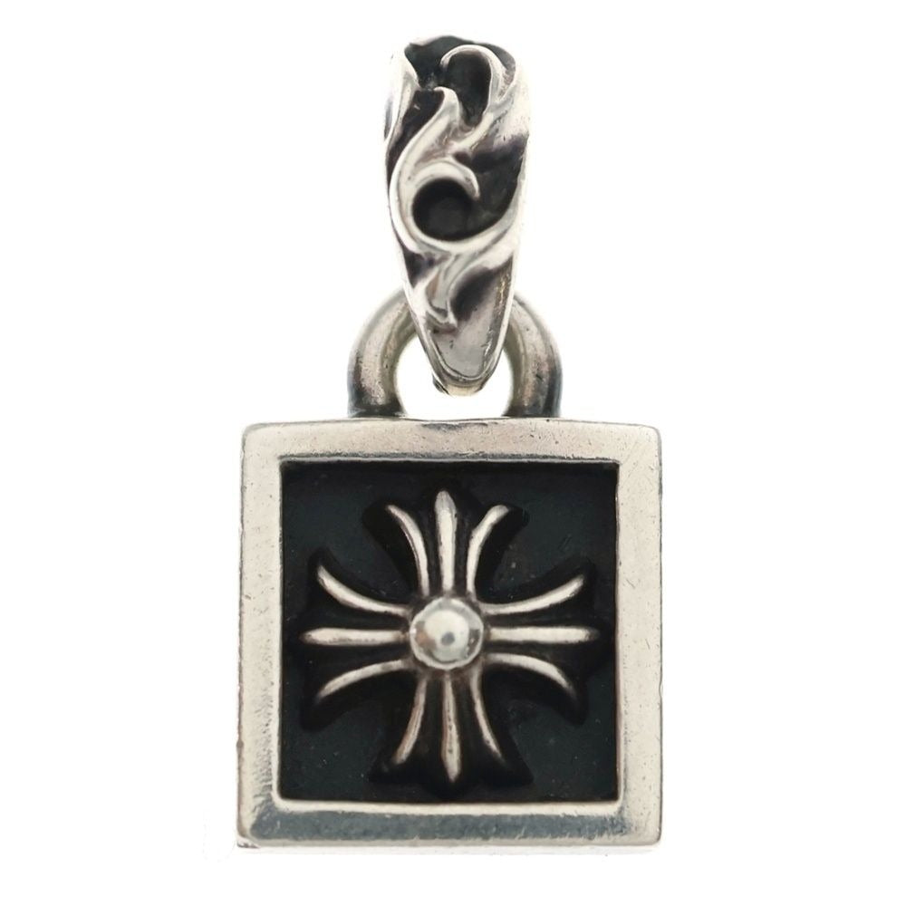 Chrome Hearts Framed CH Plus Charm Silver Necklace Top