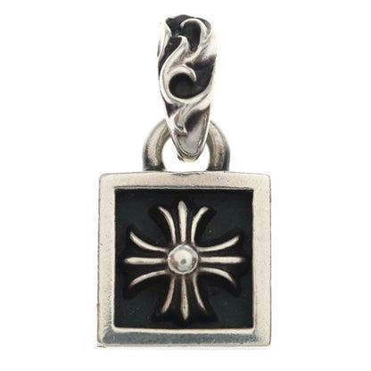 Chrome Hearts Framed CH Plus Charm Silver Necklace Top
