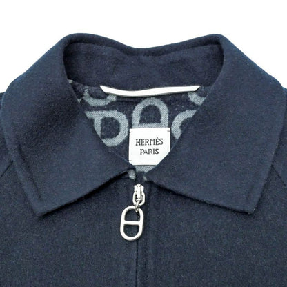 Hermes Reversible Zip Up Blouson Jacket Chaine D'ancre 36 Black