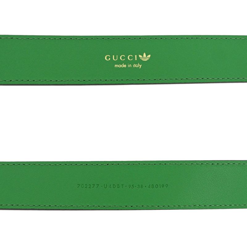 Gucci X Adidas Belt 702277 Green Gold Hardware Green 95cm (37.40in)