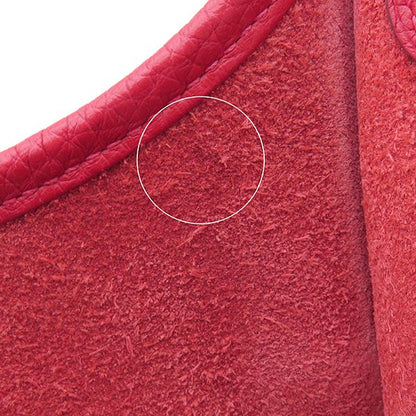 Hermes Shoulder Bag Evelyn 3 PM Taurillon Clemence Rouge Cazac Silver Hardware