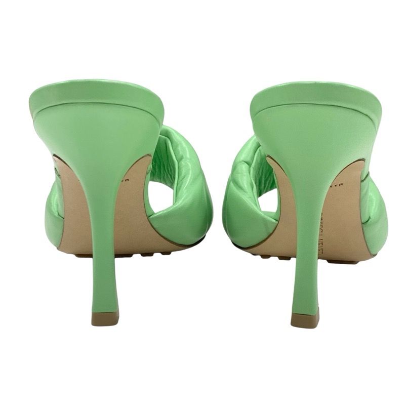 Bottega Veneta Lido Sandals Shoes Leather Light Green Mules Intrecciato