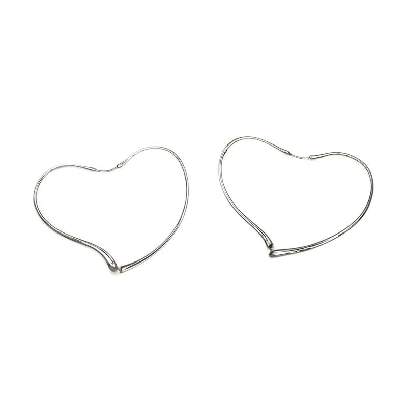 Tiffany & Co Earrings Open Heart Large Elsaperetti AG 925 Silver Jewelry