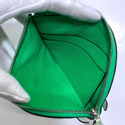 Hermes Coin Case Green Mint Excellent Condition Coin Purse Leather Chevre