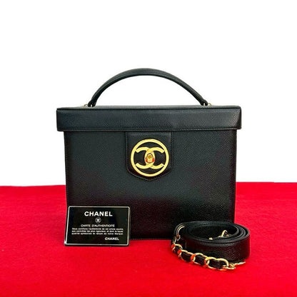 Chanel Coco Caviar Leather 2-Way Handbag Vanity Bag