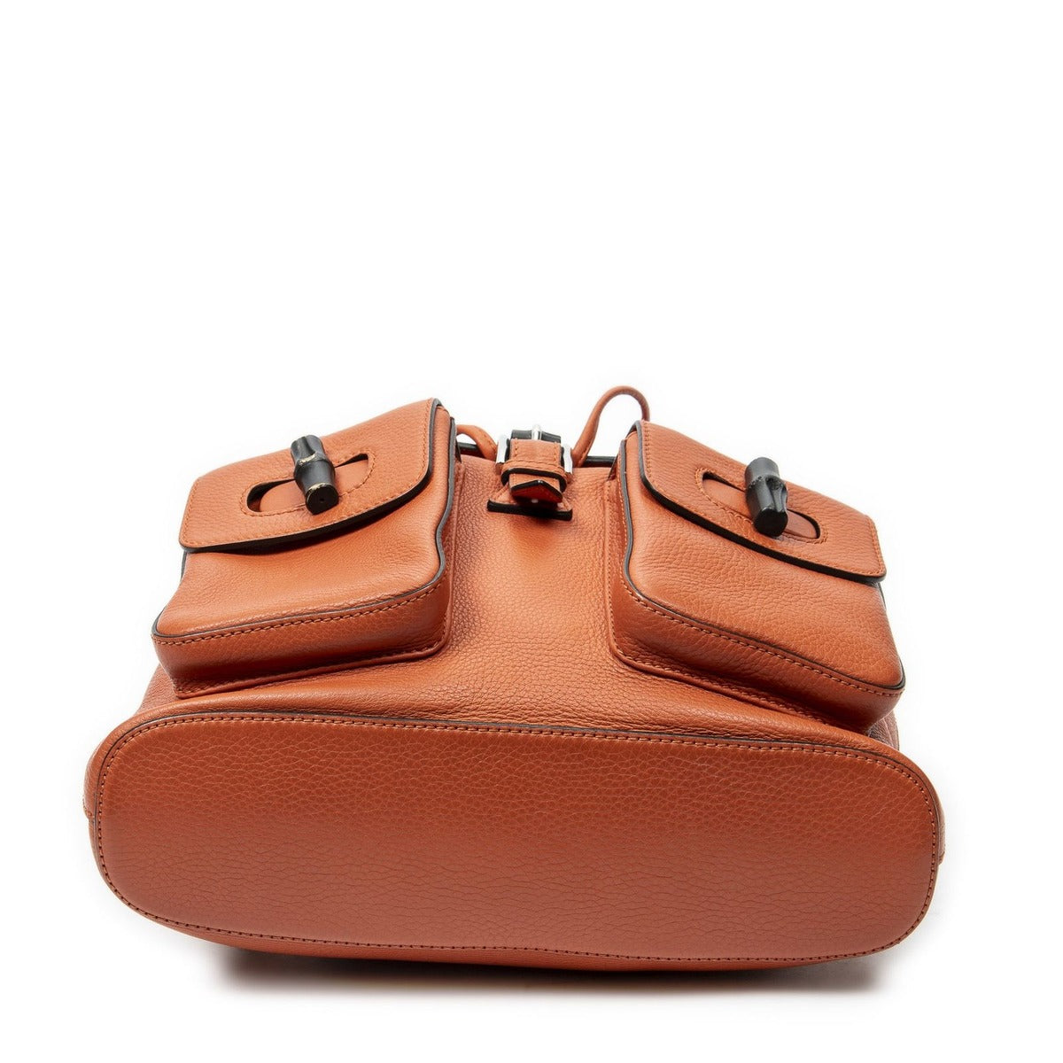 Gucci Bamboo Backpack Tassel Orange Grain Calfskin Leather — view 6