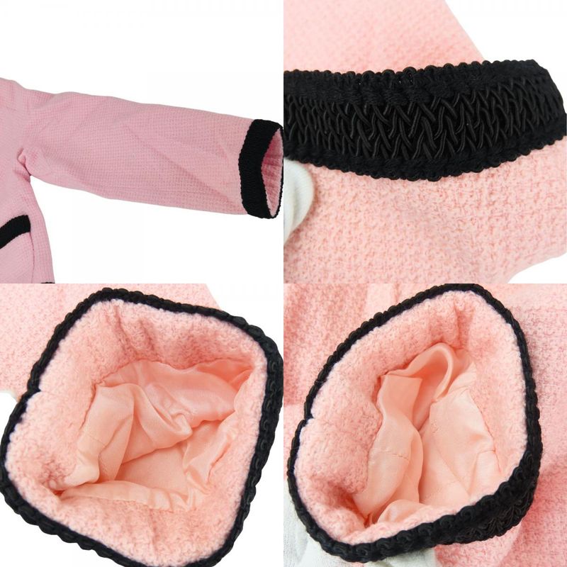 Chanel Setup 36 Wool Silk Pink Black Bicolor Coco Button Apparel Women Ladies
