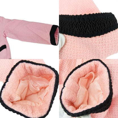 Chanel Setup 36 Wool Silk Pink Black Bicolor Coco Button Apparel Women Ladies