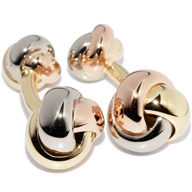 Cartier Cufflinks 18K Yellow Gold 18K White Gold 18K Pink Gold Trinity Cufflinks