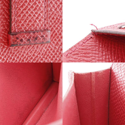 Hermes Bearn Souffle Vaux Epson Red □R Ladies Long Wallet