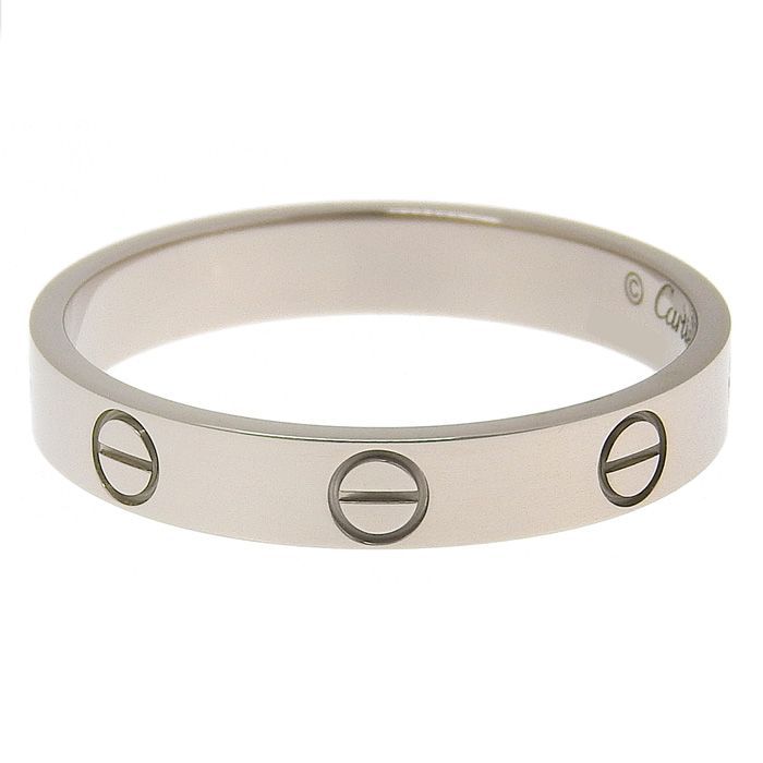 Cartier Mini Love Ring 18K White Gold 750 White Gold #59 Equivalent To #59 19