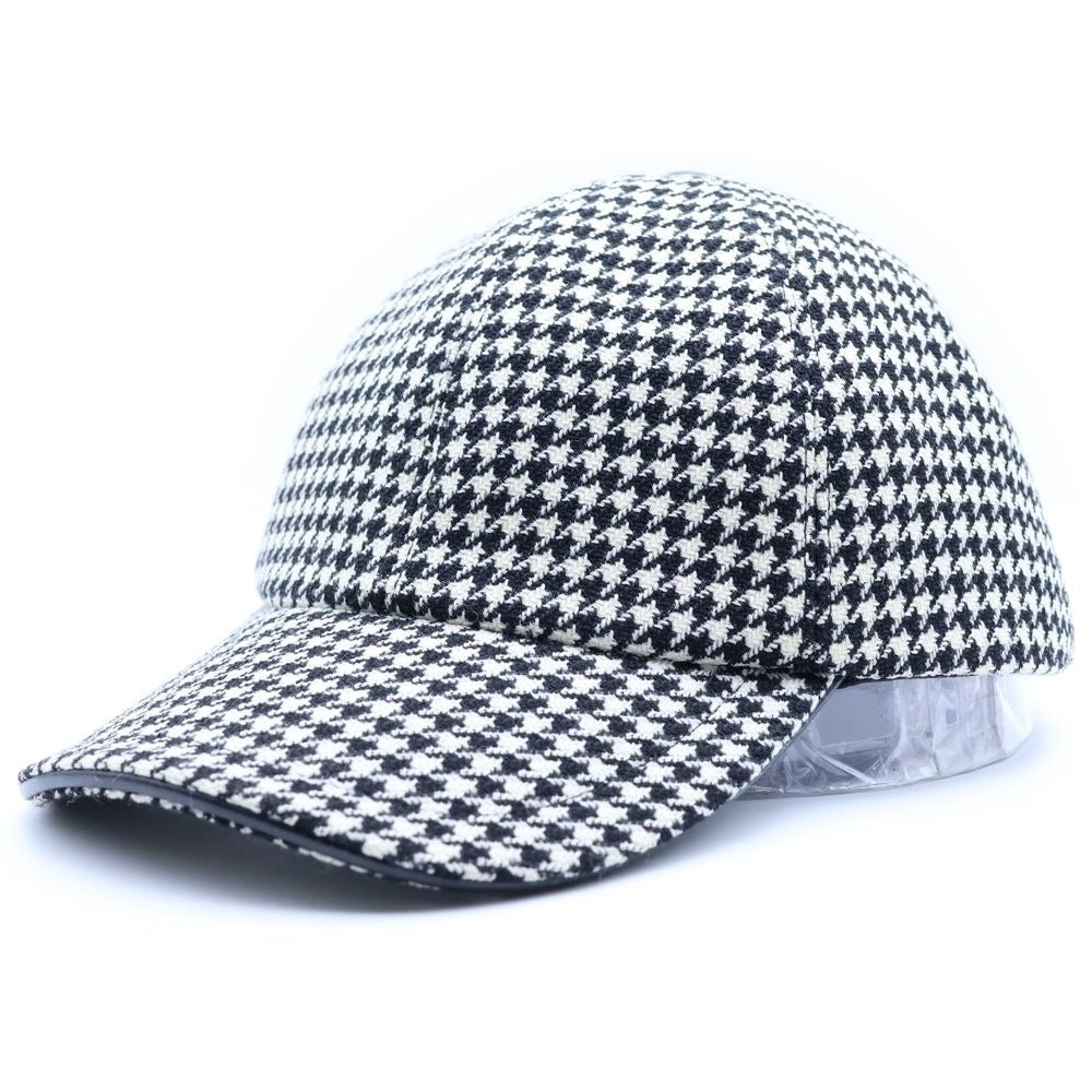 Dior Baseball Cap Houndstooth Pattern Black White