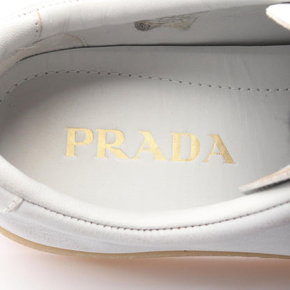 Prada Sneakers Triangle Logo Distressed Processing White Leather — view 5