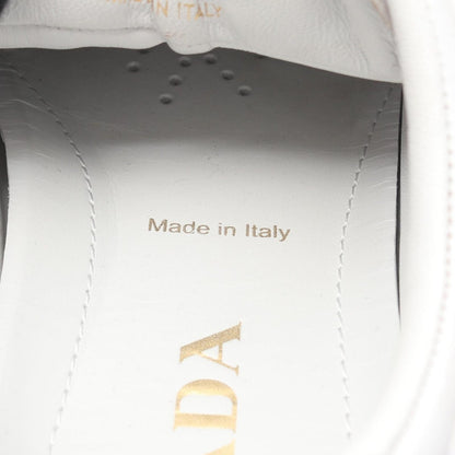 Prada Sneakers Triangle Logo Distressed Processing White Leather — view 6