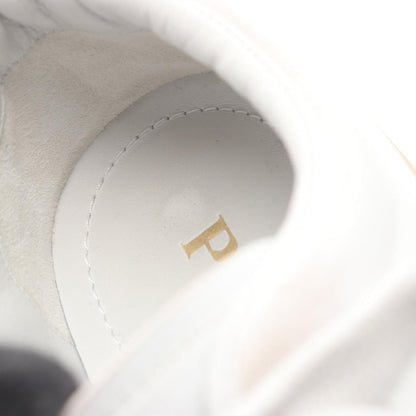 Prada Sneakers Triangle Logo Distressed Processing White Leather — view 10