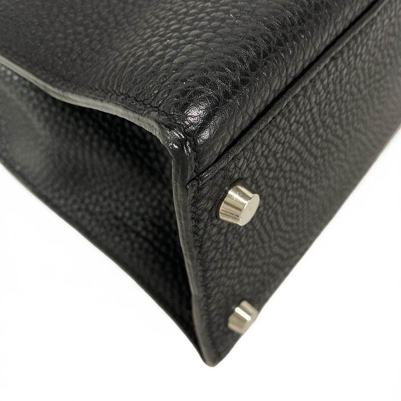 Hermes Handbag Kelly 32 Black Outside Stitching/silver Hardware