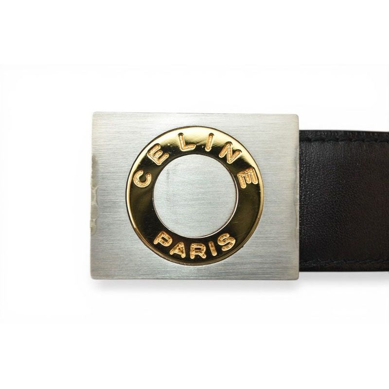 Celine Belt Reversible Leather Black Brown — view 4