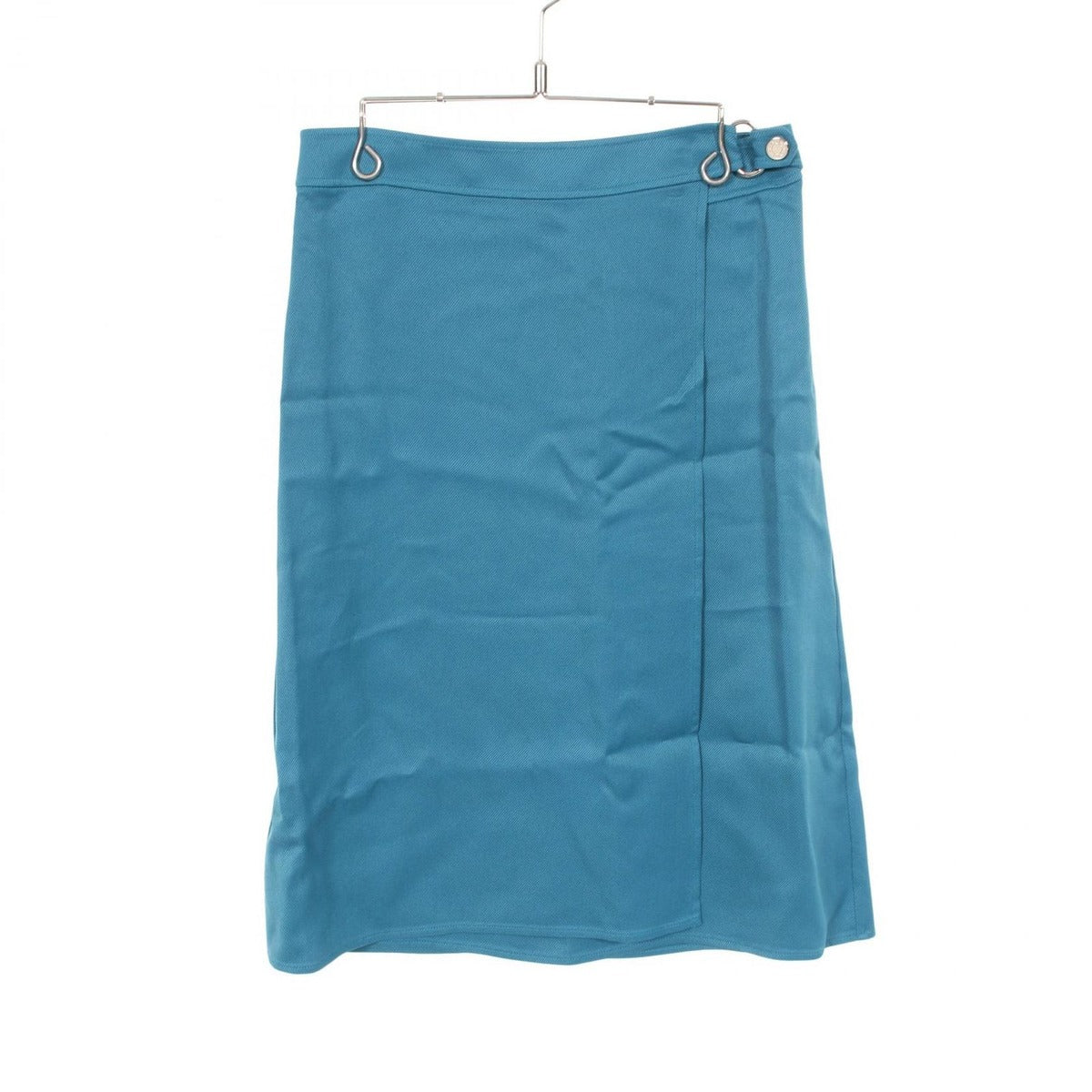 Hermes Skirt Serie Button Blue Rayon Silk