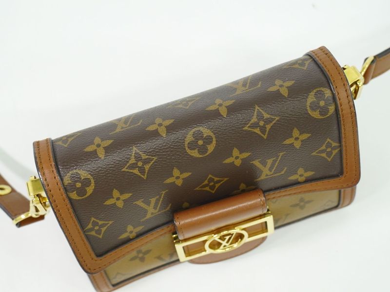 Authentic Louis Vuitton LV Dauphine MINI Monogram Reverse Shoulder Bag Pochette