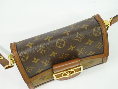 Authentic Louis Vuitton LV Dauphine MINI Monogram Reverse Shoulder Bag Pochette