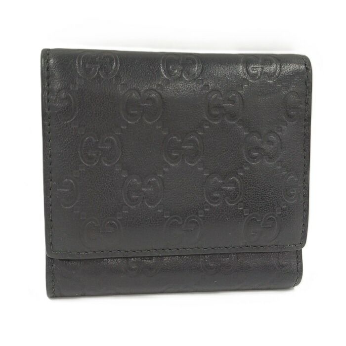 Gucci Trifold Wallet Leather Black 268533