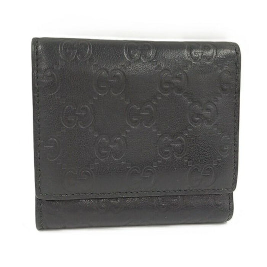 Gucci Trifold Wallet Leather Black 268533