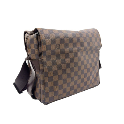 Louis Vuitton Naviglio Damier Ebene Leather Brown Shoulder Bag Gold — view 2