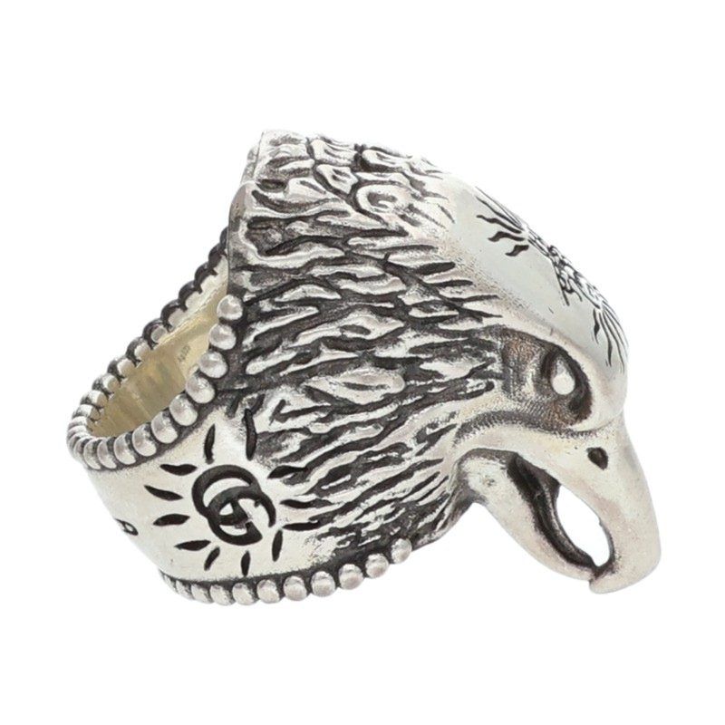 Gucci Anger Forest Eagle Head Ring Men's #12