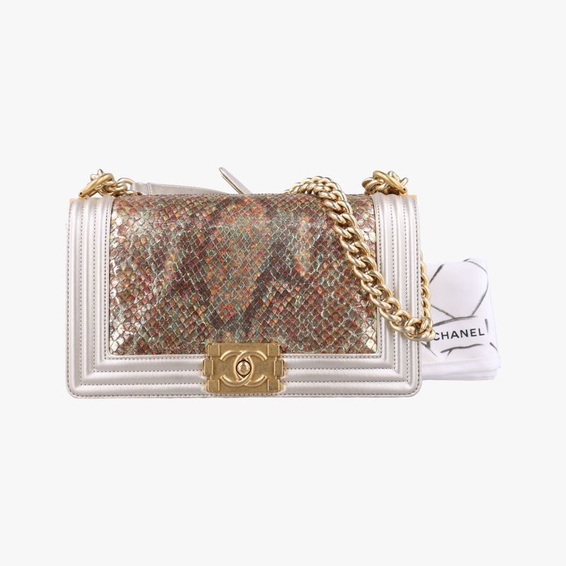 Chanel Boy Chanel Multicolor Lambskin And Snakeskin Leather A6708623974838