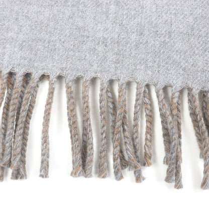 DIOR Homme Wool Cashmere Oblique Pattern Reversible Fringe Scarf Shawl Gray