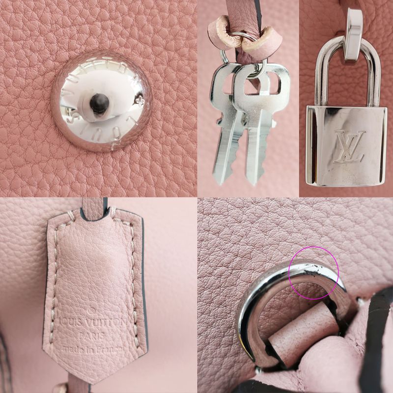 Louis Vuitton Lockit MM Handbag Shoulder Bag 2WAY Pink Silver-hardware