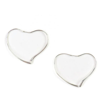 Tiffany & Co Elsa Peretti Open Heart Hoop Earrings Large AG 925