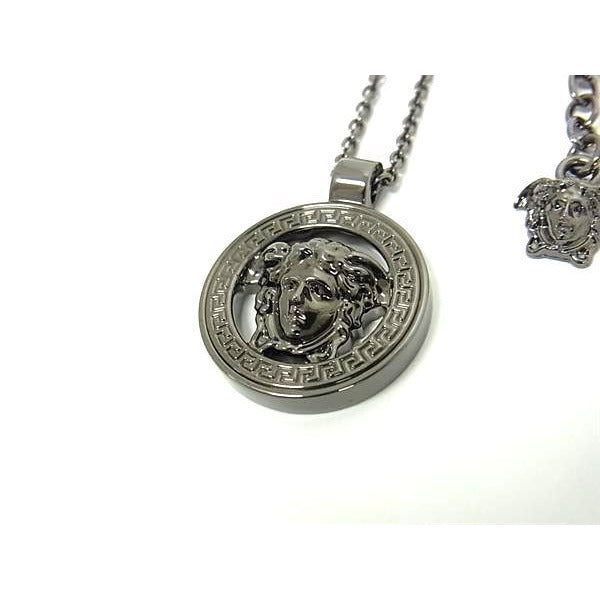 Versace Necklace 95 Medusa Greca Gunmetal Metal Super — view 2