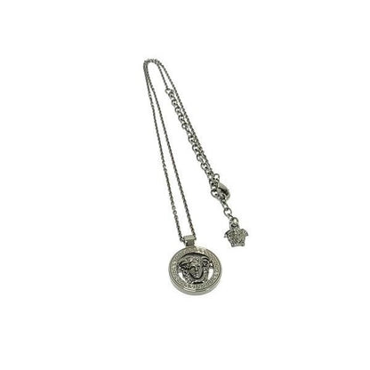 Versace Necklace 95 Medusa Greca Gunmetal Metal Super