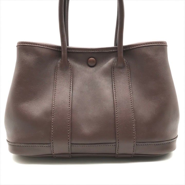 Hermes Garden Party Ttp Mini Hand Bag Brown Leather