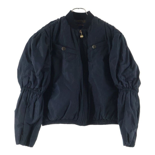 Louis Vuitton Monogram Bishop Sleeve Boma Jacket Silk Blend Short Length Black