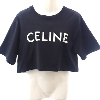 Celine Logo Cropped T-Shirt S 2 F Short Sleeve Crew Neck Mini