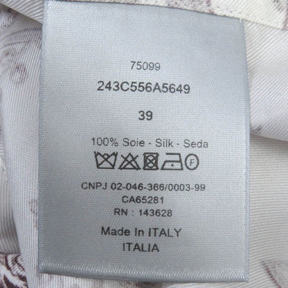 DIOR Homme 243c556a5649 100% Silk CD Etoile Total Short Sleeve Shirt White 39