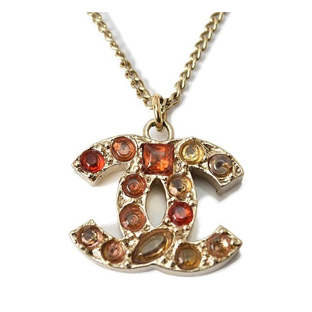 Chanel Coco Mark Rhinestone Red Vintage