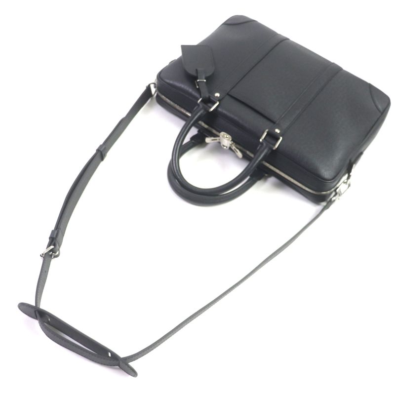 Louis Vuitton M30975 Porte Documents Voyage Taiga Leather 2WAY Briefcase Black