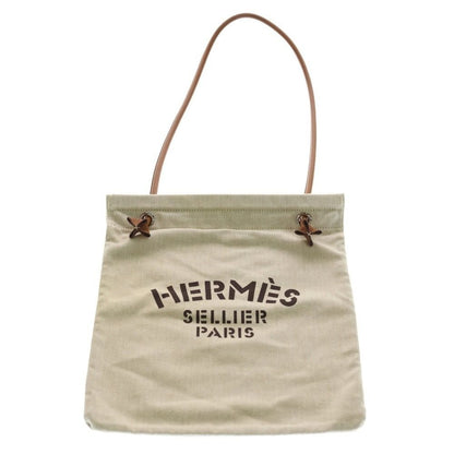 Hermes Aline PM Natural Toile Chevron Logo Shoulder Bag Beige