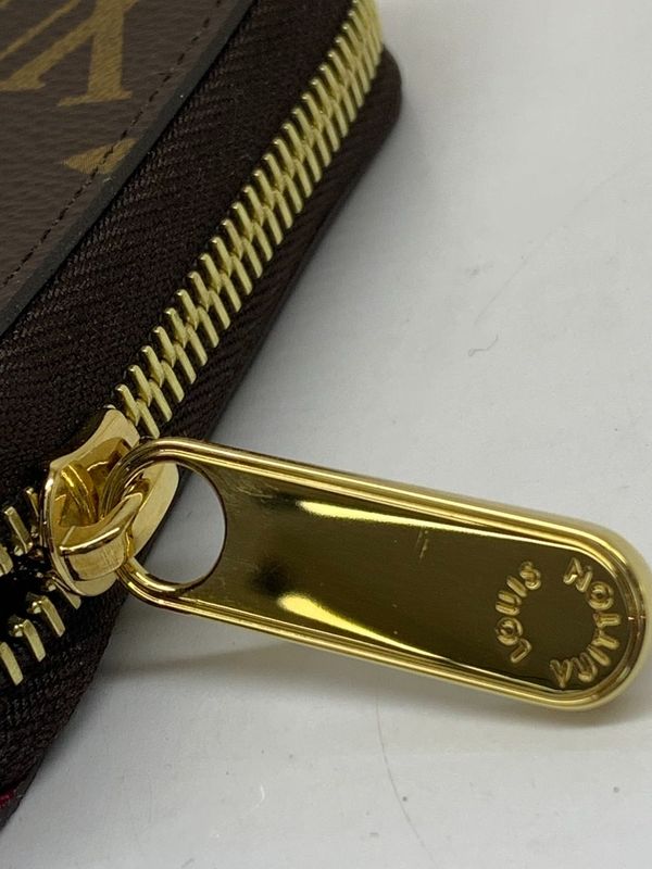 2 Louis Vuitton Zippy Wallet M41895 Fuchsia Monogram Round Zipper Long Wallet