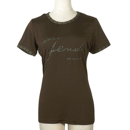 Fendi Logo Pie Pink Rayon Brown Women's Short Sleeved T-shirt