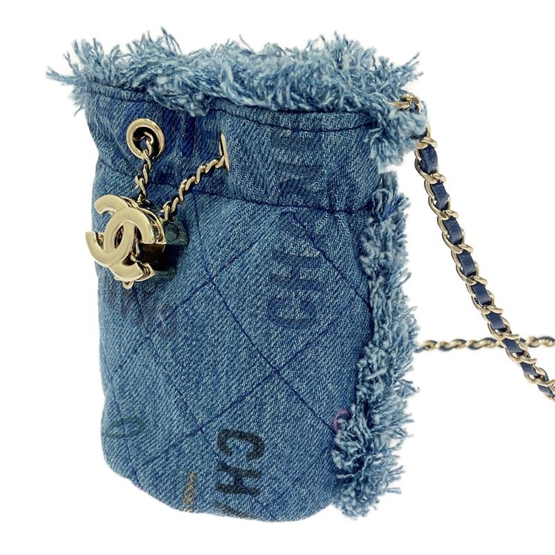Chanel Ap2603 Denim Matelasse Mini Bucket Chain Shoulder Bag 456034 Shoulder Bag